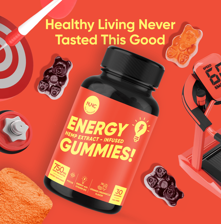 NUNC - Energy Hemp Gummies - 1 Bottle.